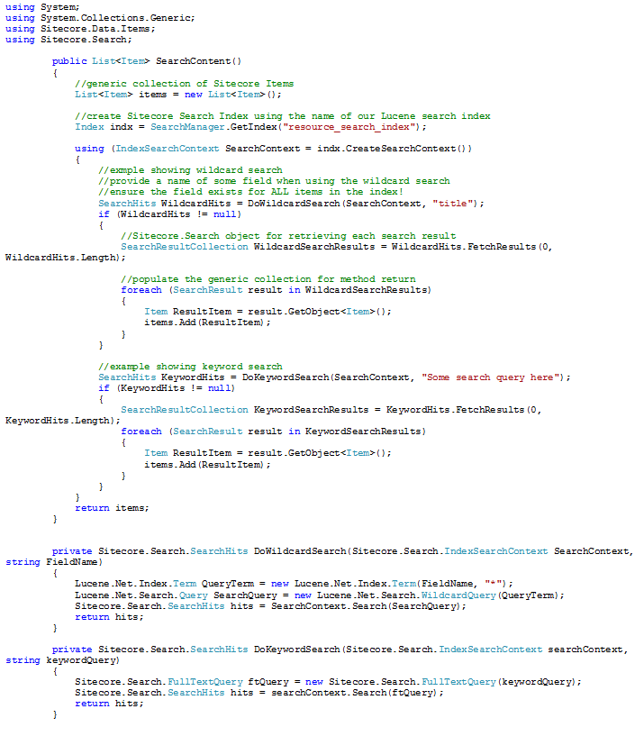 sitecore lucene search