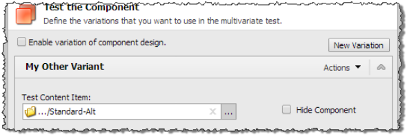 Sitecore DMS Multivariate Testing
